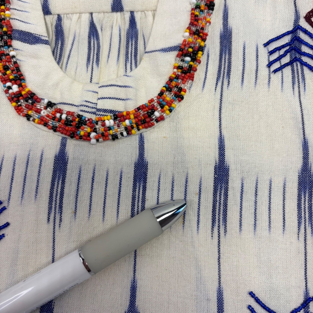 Alix of Bohemia Top Women Small Beaded Embroidered Ikat Cotton Boho Artisan $780 - Picture 12 of 15